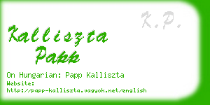 kalliszta papp business card